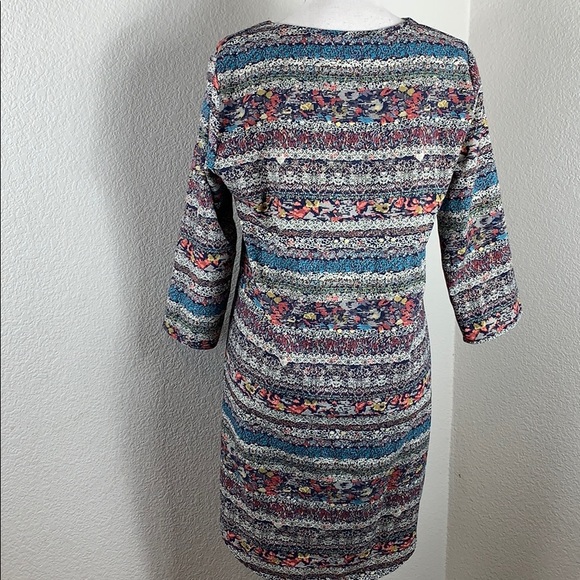 Renee C. long sleeve shift dress,abstract print - Picture 2 of 7